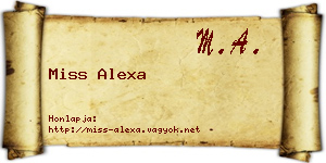 Miss Alexa névjegykártya